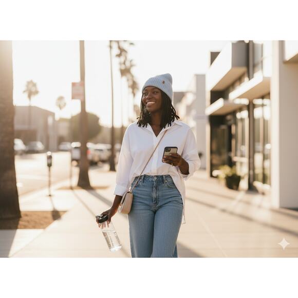 VINCE NWT $165 100% Cashmere Chunky Rib Beanie Hat in Light Tide Blue OS - Picture 11 of 16